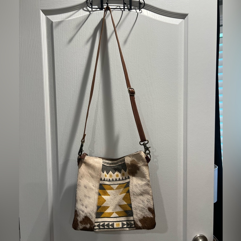Brown and Gold Patterned Clutch